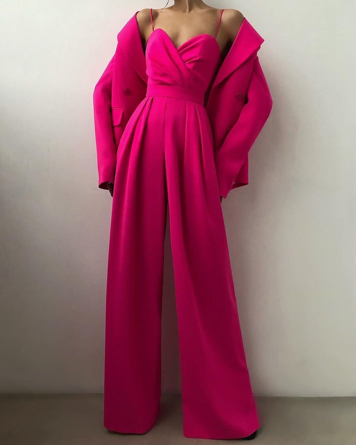 Elegante Jumpsuit met Spaghettibandjes en Wijde Pijpen