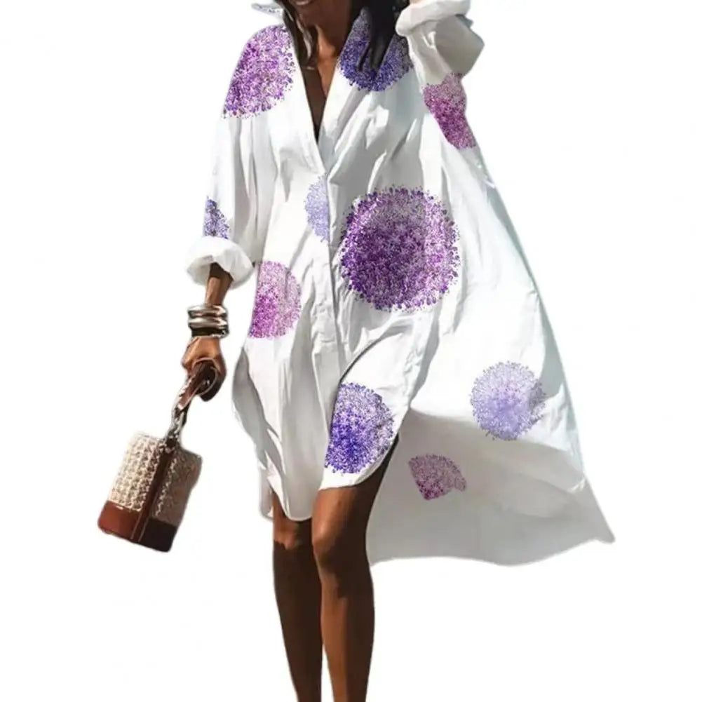 Wijdvallende zomerjurk met Boho dessin