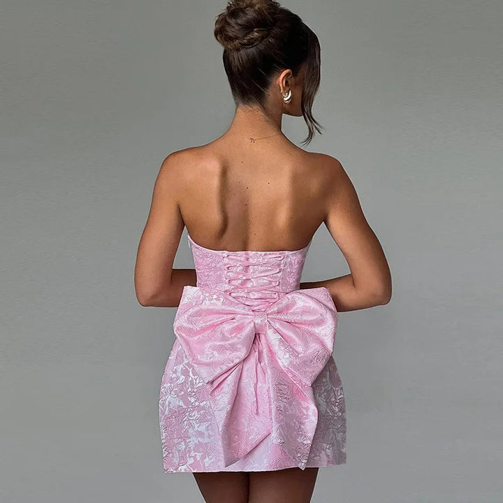 Jacquard halterjurk met open rug