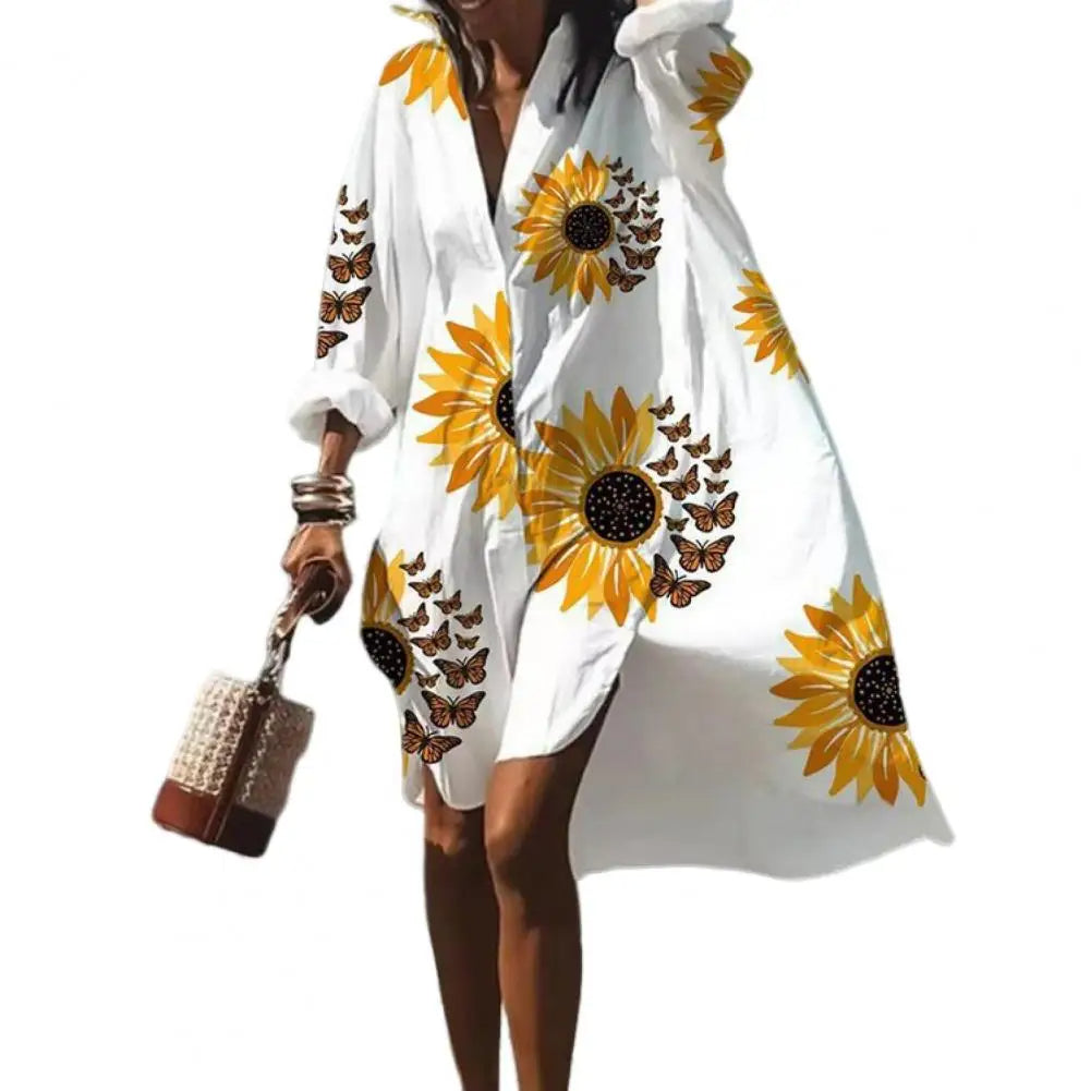 Wijdvallende zomerjurk met Boho dessin