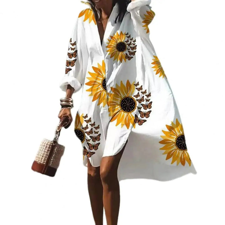 Wijdvallende zomerjurk met Boho dessin