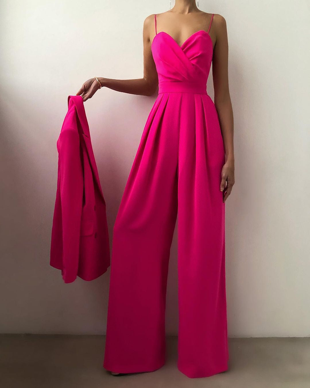 Elegante Jumpsuit met Spaghettibandjes en Wijde Pijpen