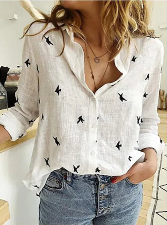Noa – Vintage Linnen Blouse Dames
