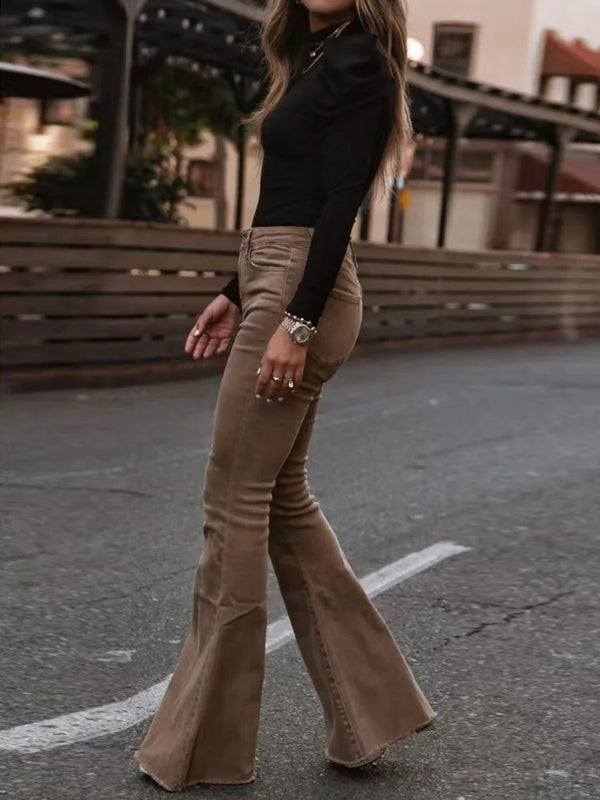 Trendy Corduroy Flare Broek Dames