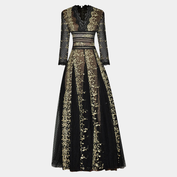 Vintage Maxi-jurk met Borduursels