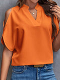V-hals Blouse met Korte Flare Mouwen