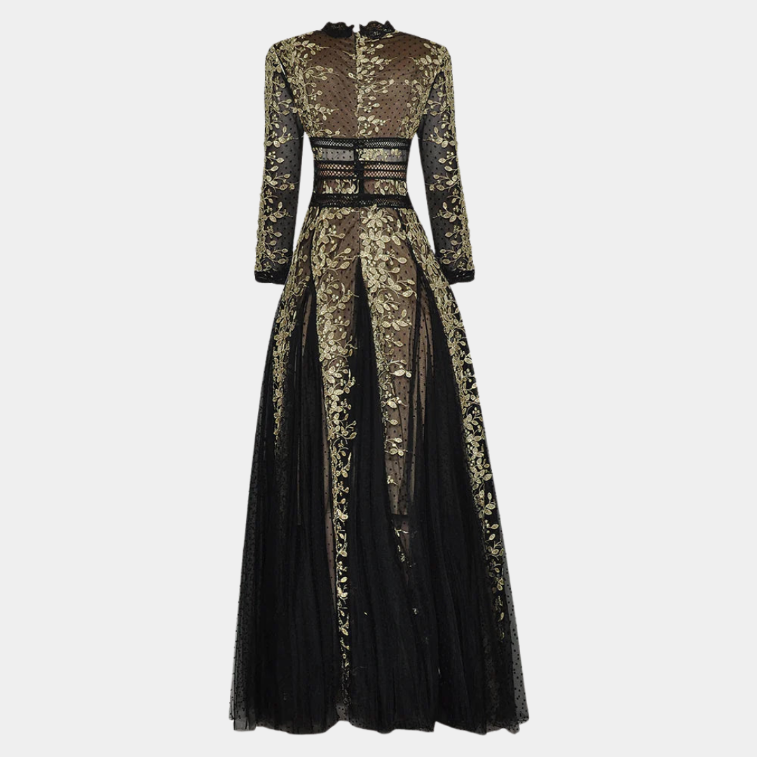 Vintage Maxi-jurk met Borduursels