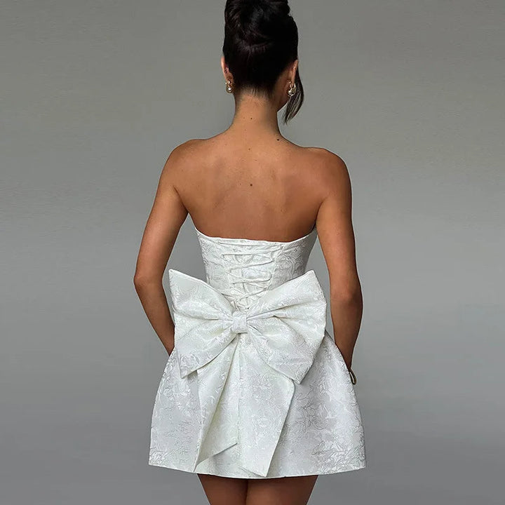 Jacquard halterjurk met open rug