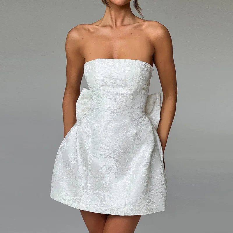 Jacquard halterjurk met open rug