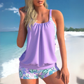 Bedrukte bikiniset met hoge taille