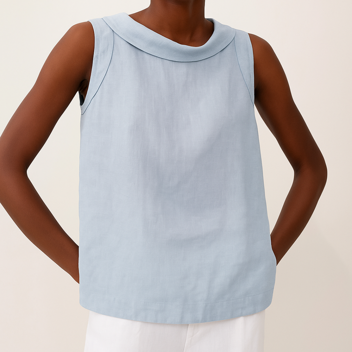Maria™ | Mouwloze Top met Rolkraag