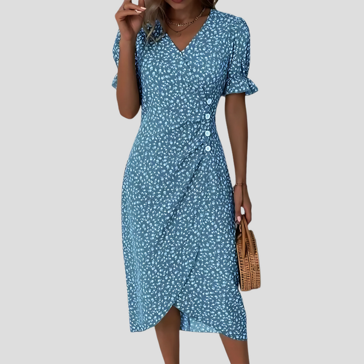 Elegante midi-jurk met bloemenmotief voor dames