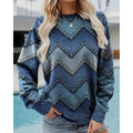 Geometrisch T-shirt met Denimlook voor Dames