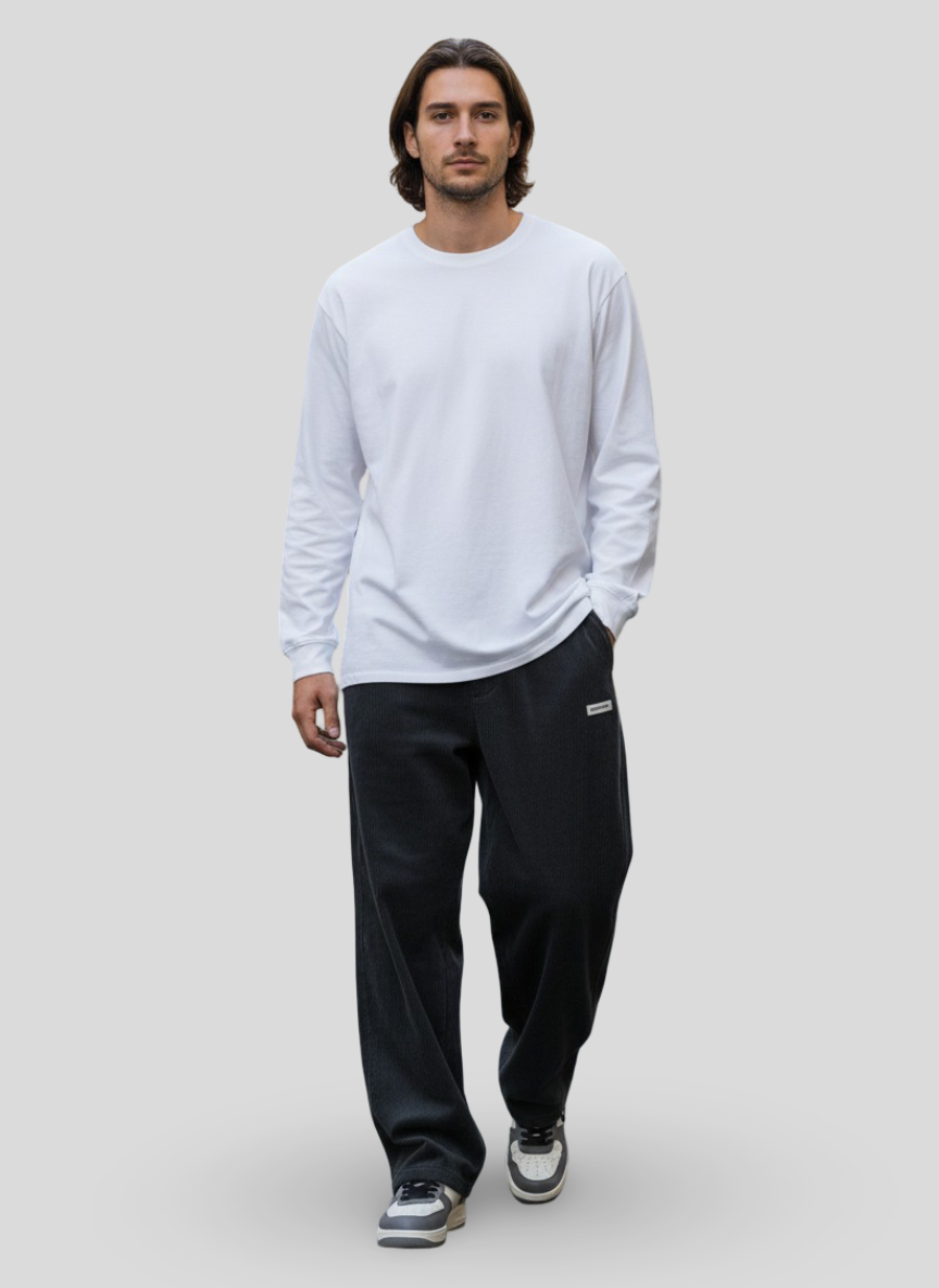 Lucas | Wijde Ribfluweel Broek