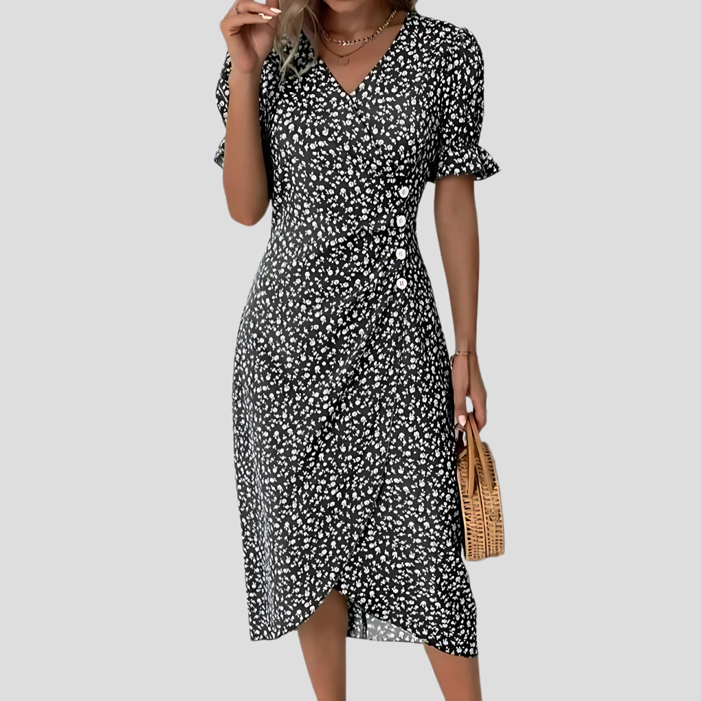 Elegante midi-jurk met bloemenmotief voor dames