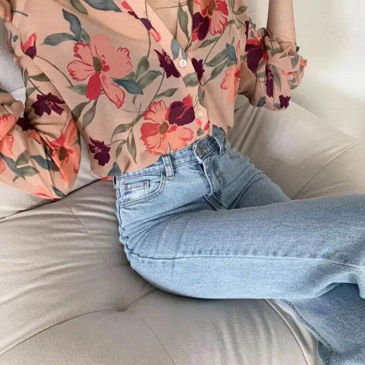 Elegante Chiffon Blouse Voor Dames