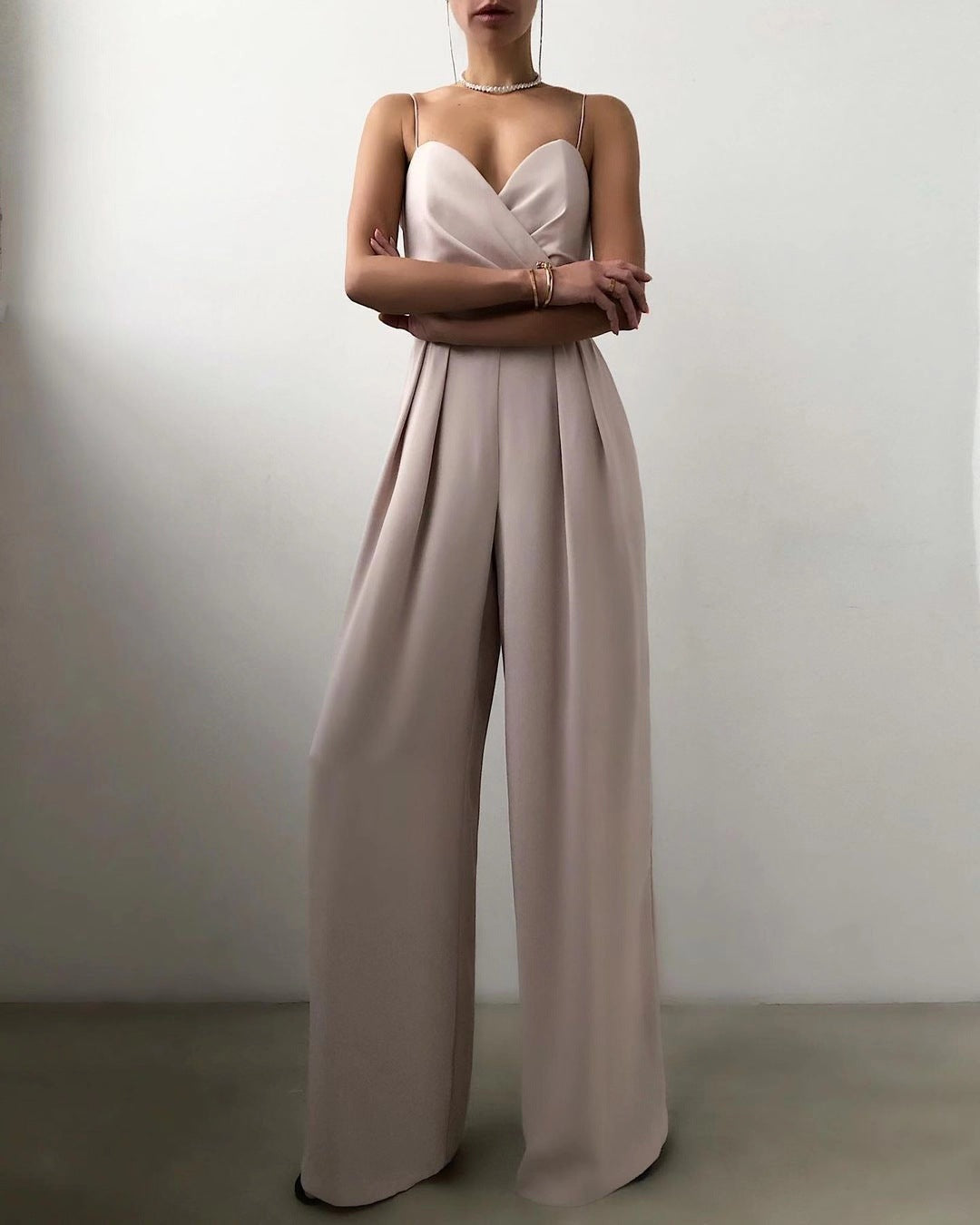 Elegante Jumpsuit met Spaghettibandjes en Wijde Pijpen