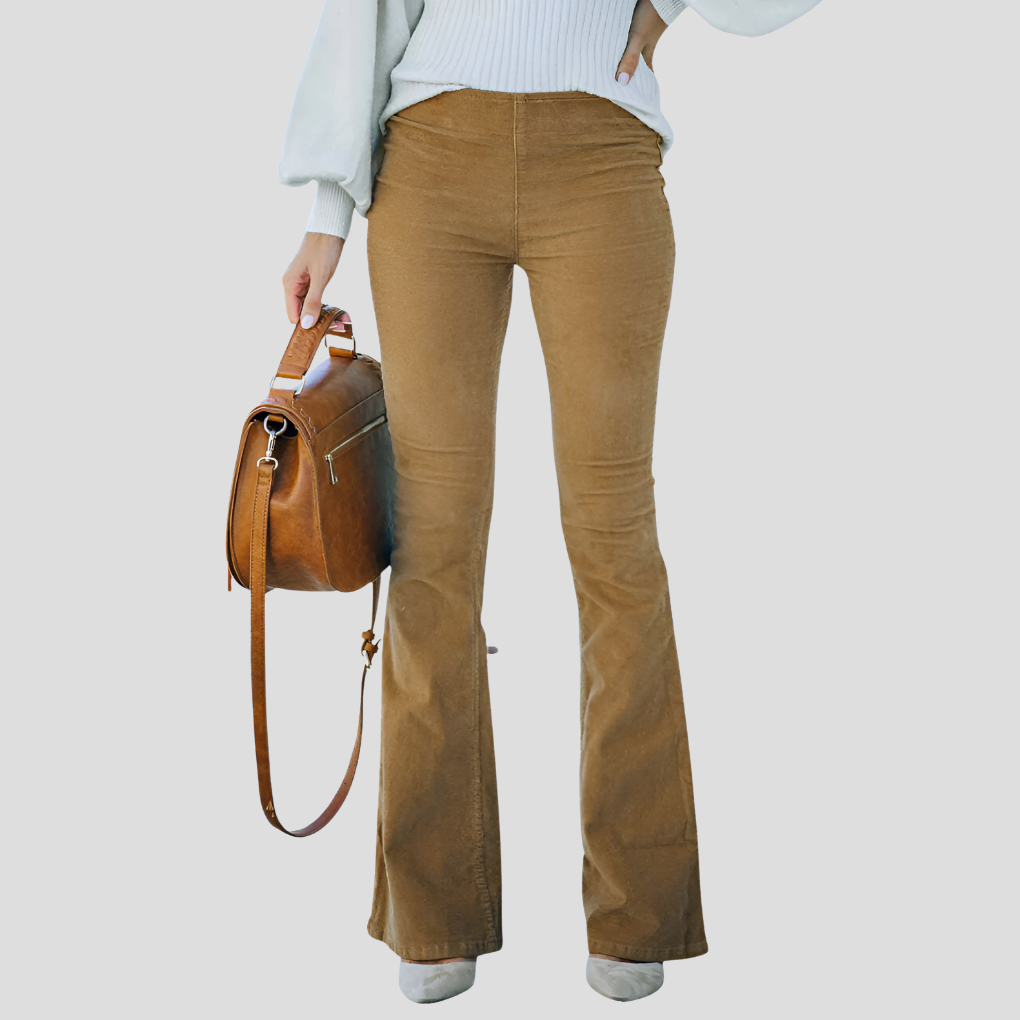 Vintage corduroy broek met hoge taille voor dames