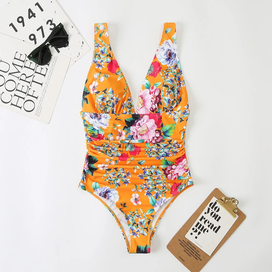 AquaCharm – Diepe V-hals One-Piece Badpak