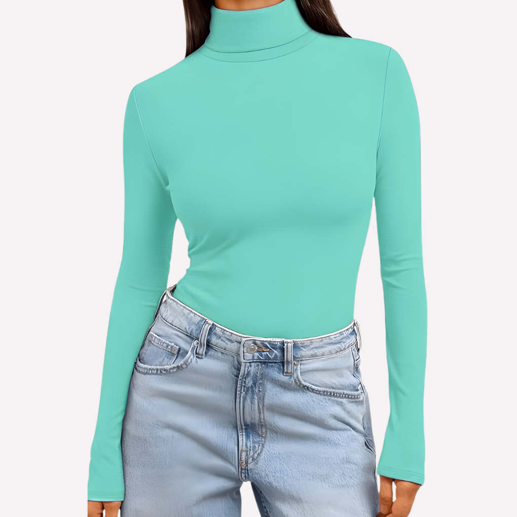 Vrouwen Turtleneck Lang Mouw Top