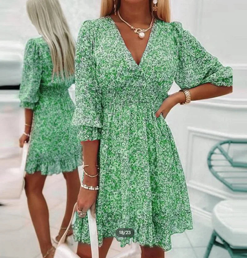 Lilah – Boho Bloemen Mini Jurk dames