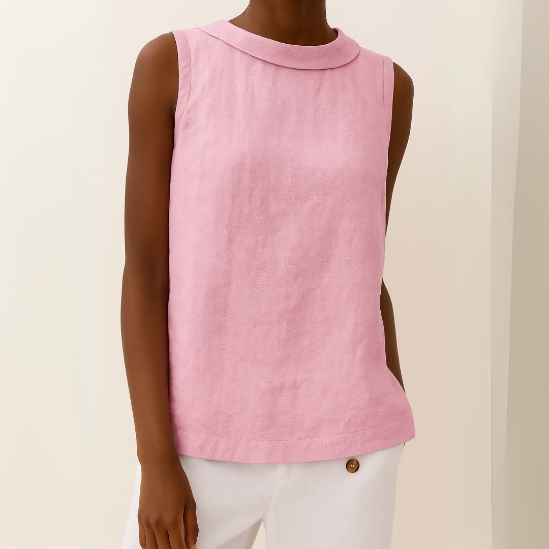 Maria™ | Mouwloze Top met Rolkraag