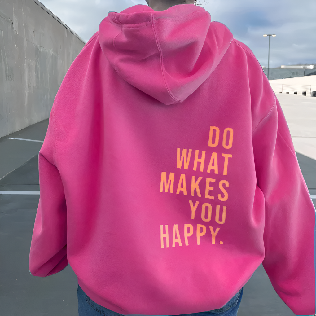 Unisex gelukkig sweatshirt met capuchon ( Voorverkoop )