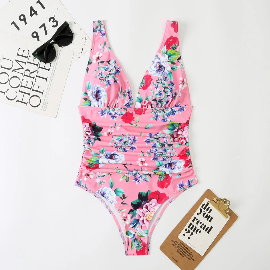 AquaCharm – Diepe V-hals One-Piece Badpak