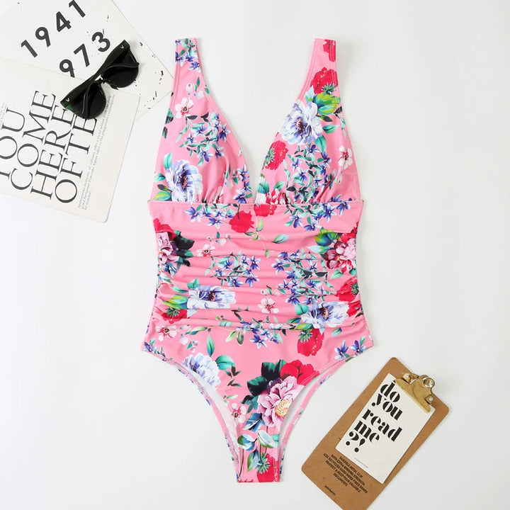 AquaCharm – Diepe V-hals One-Piece Badpak
