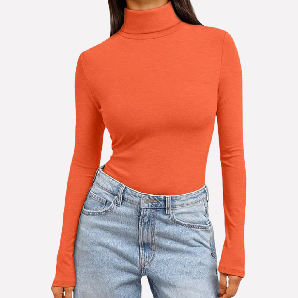 Vrouwen Turtleneck Lang Mouw Top