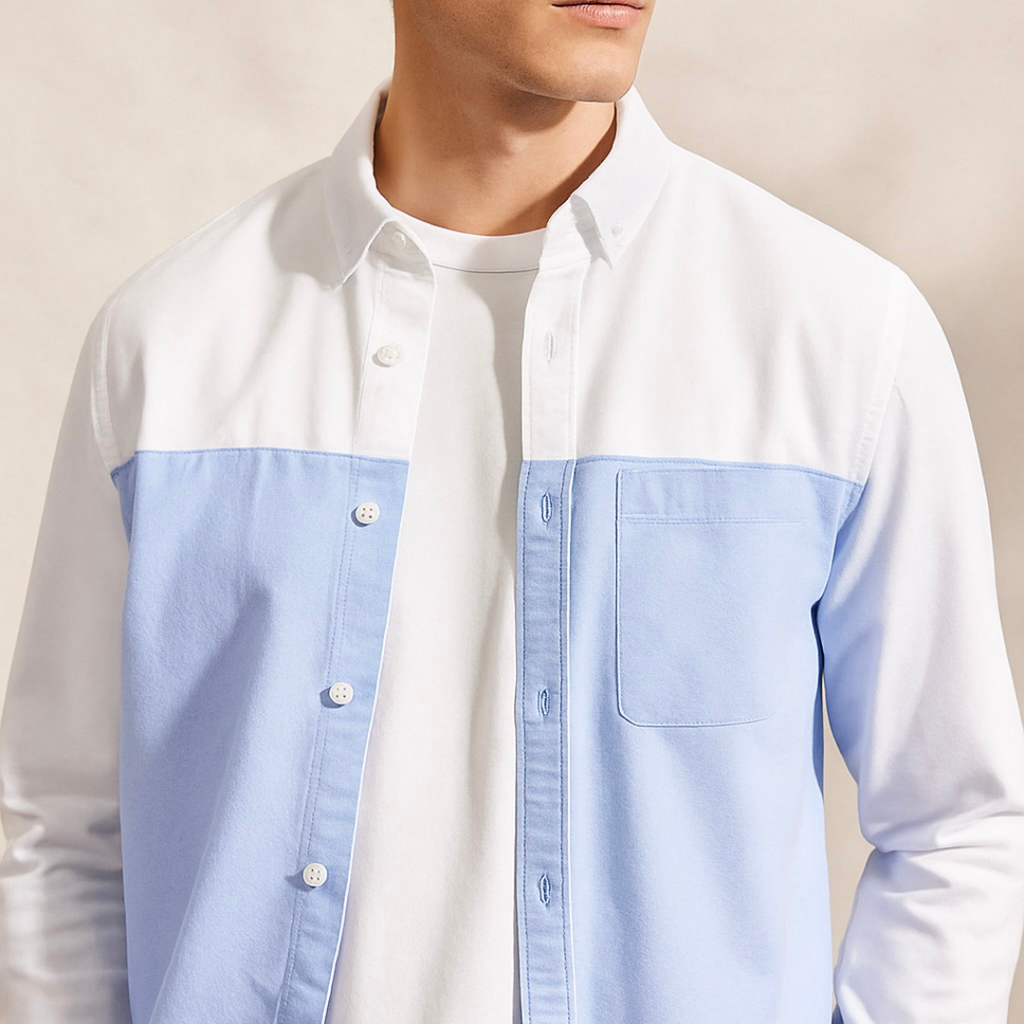 Jesper | Luchtig Tweekleurig Shirt