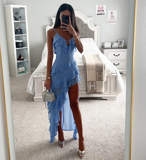 Asymmetrische Strap Dress met Franjes voor Zomeravonden