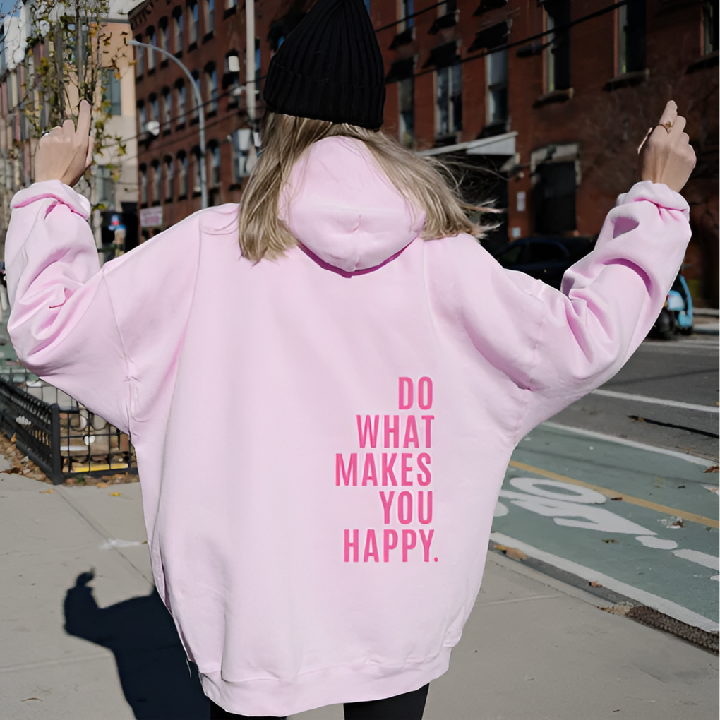 Unisex gelukkig sweatshirt met capuchon ( Voorverkoop )