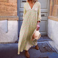 Maxi zomerjurk met geometrische print en boho-uitstraling