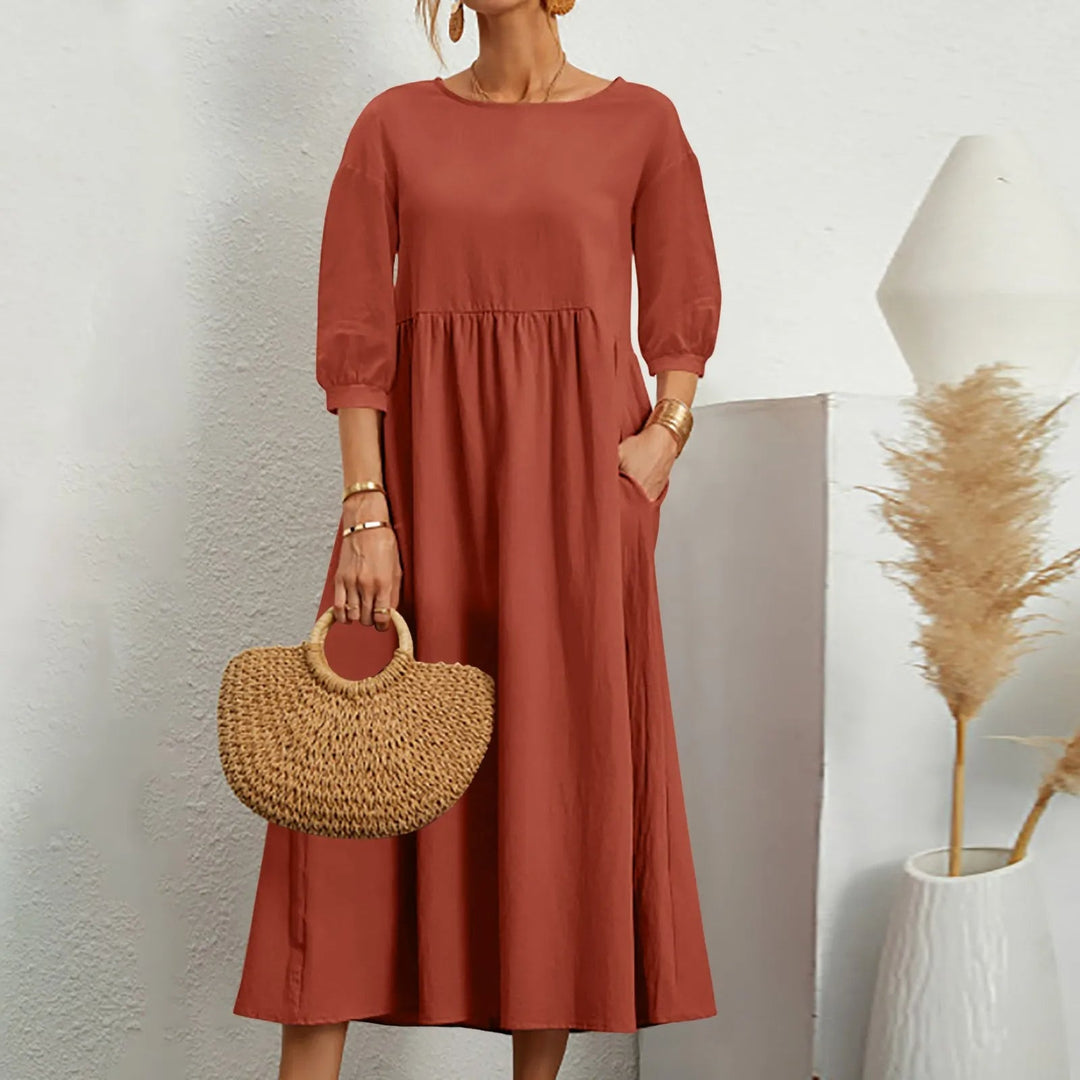Celine – Midi-Jurk met Patchwork