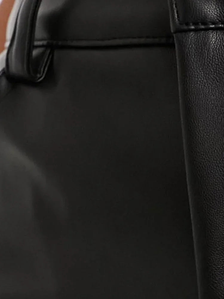 Hoge Taille Leren Broek voor Dames