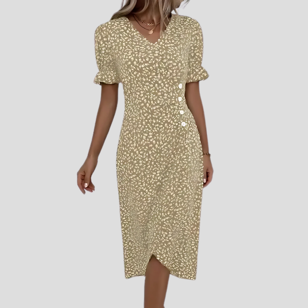 Elegante midi-jurk met bloemenmotief voor dames