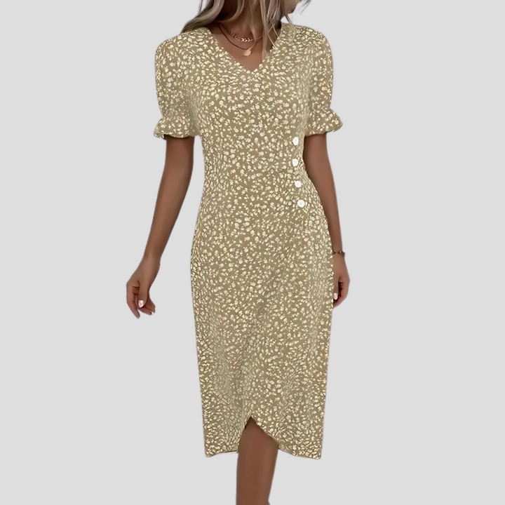 Elegante midi-jurk met bloemenmotief voor dames