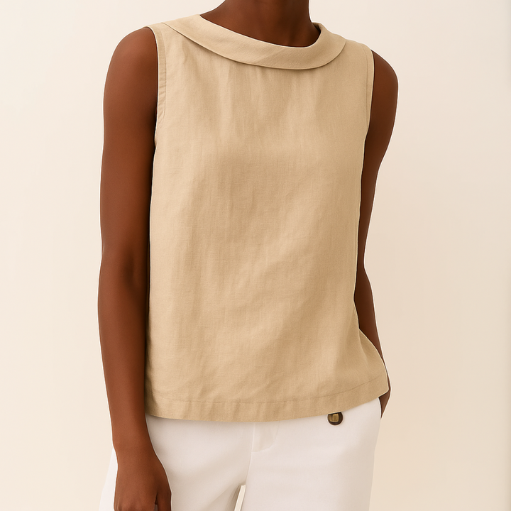 Maria™ | Mouwloze Top met Rolkraag