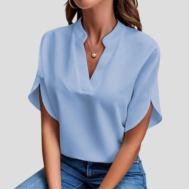 Blouse met korte mouwen van lichtgewicht, ademend materiaal