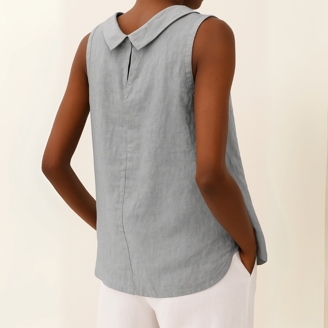 Maria™ | Mouwloze Top met Rolkraag