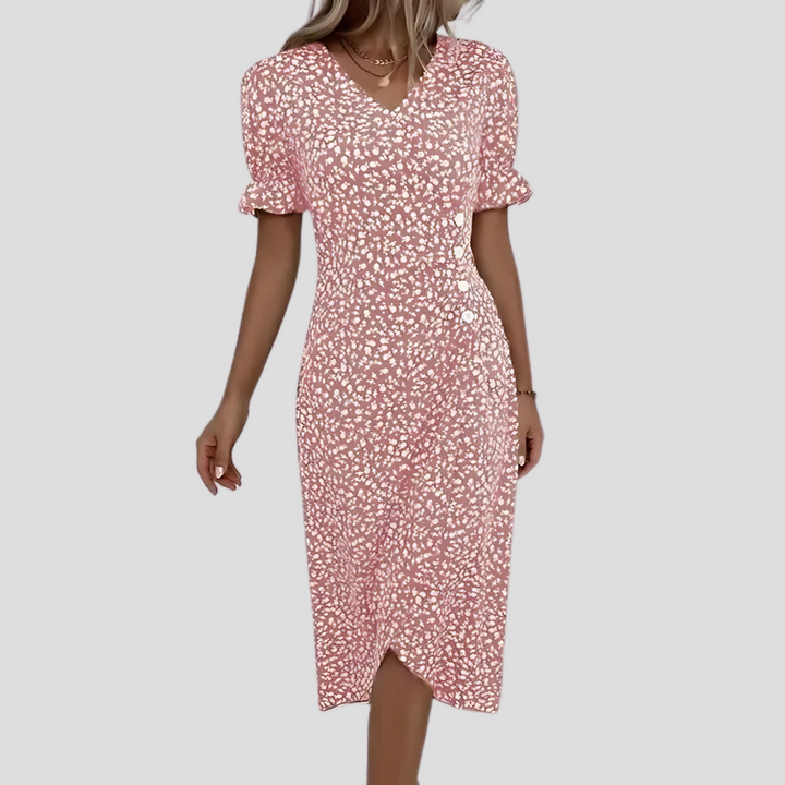 Elegante midi-jurk met bloemenmotief voor dames