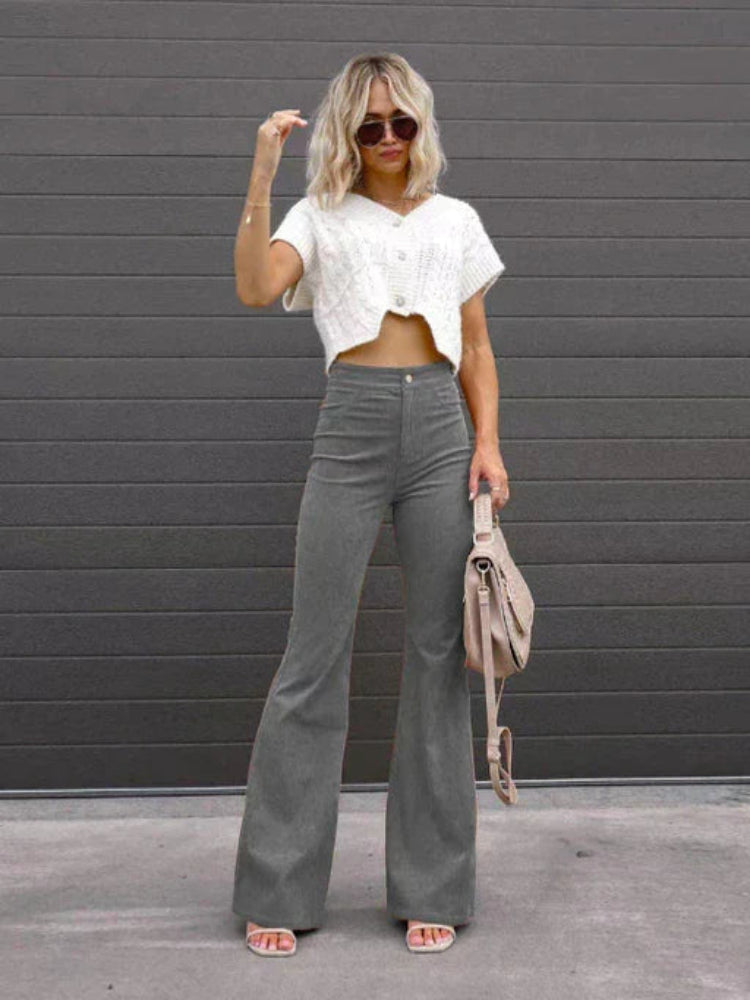 Trendy Corduroy Flare Broek Dames