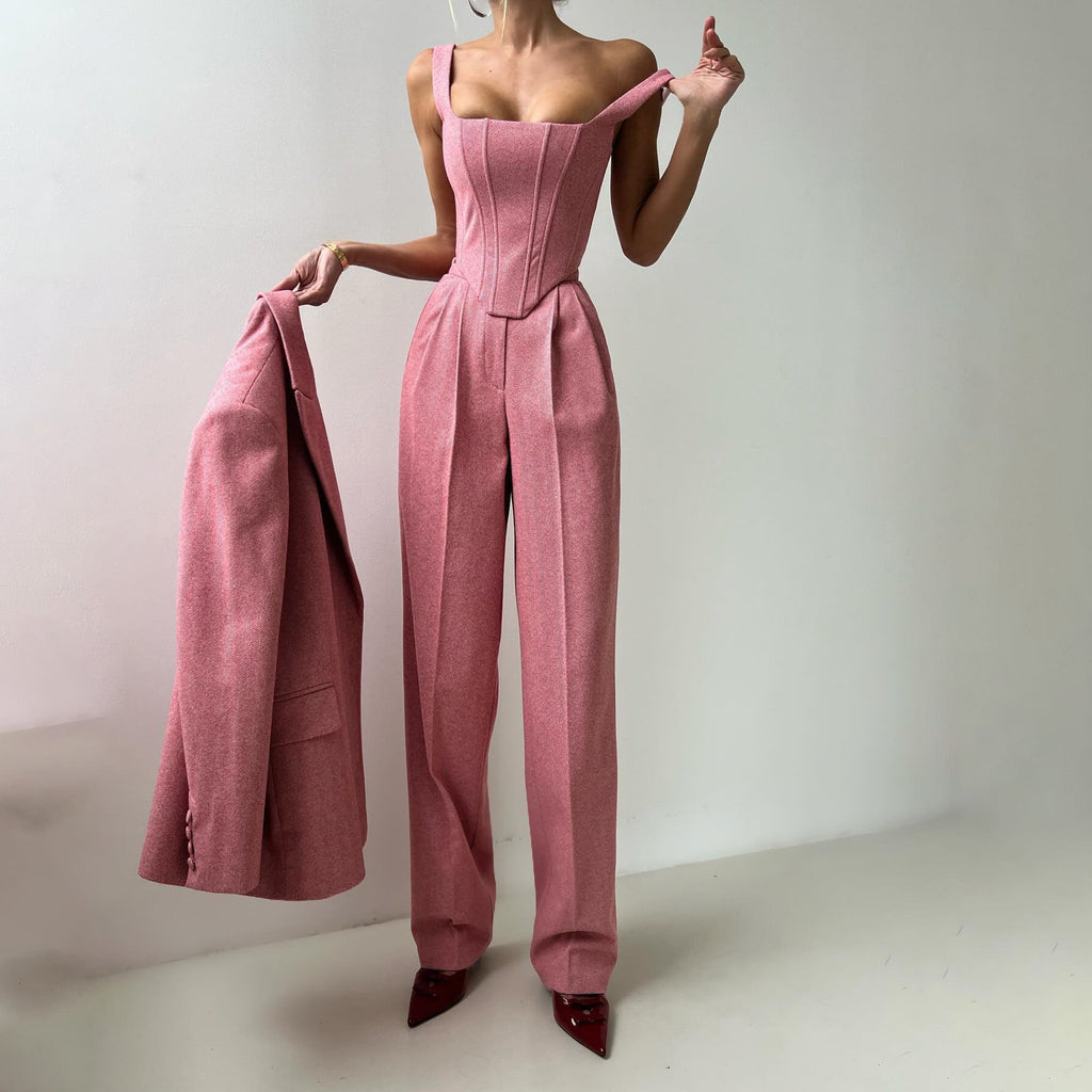 Elegante 3-Delige Dames Suitset met Blazer