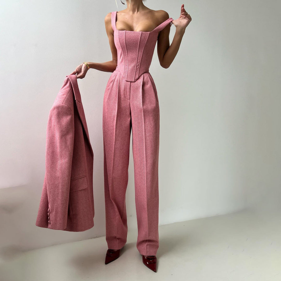 Elegante 3-Delige Dames Suitset met Blazer