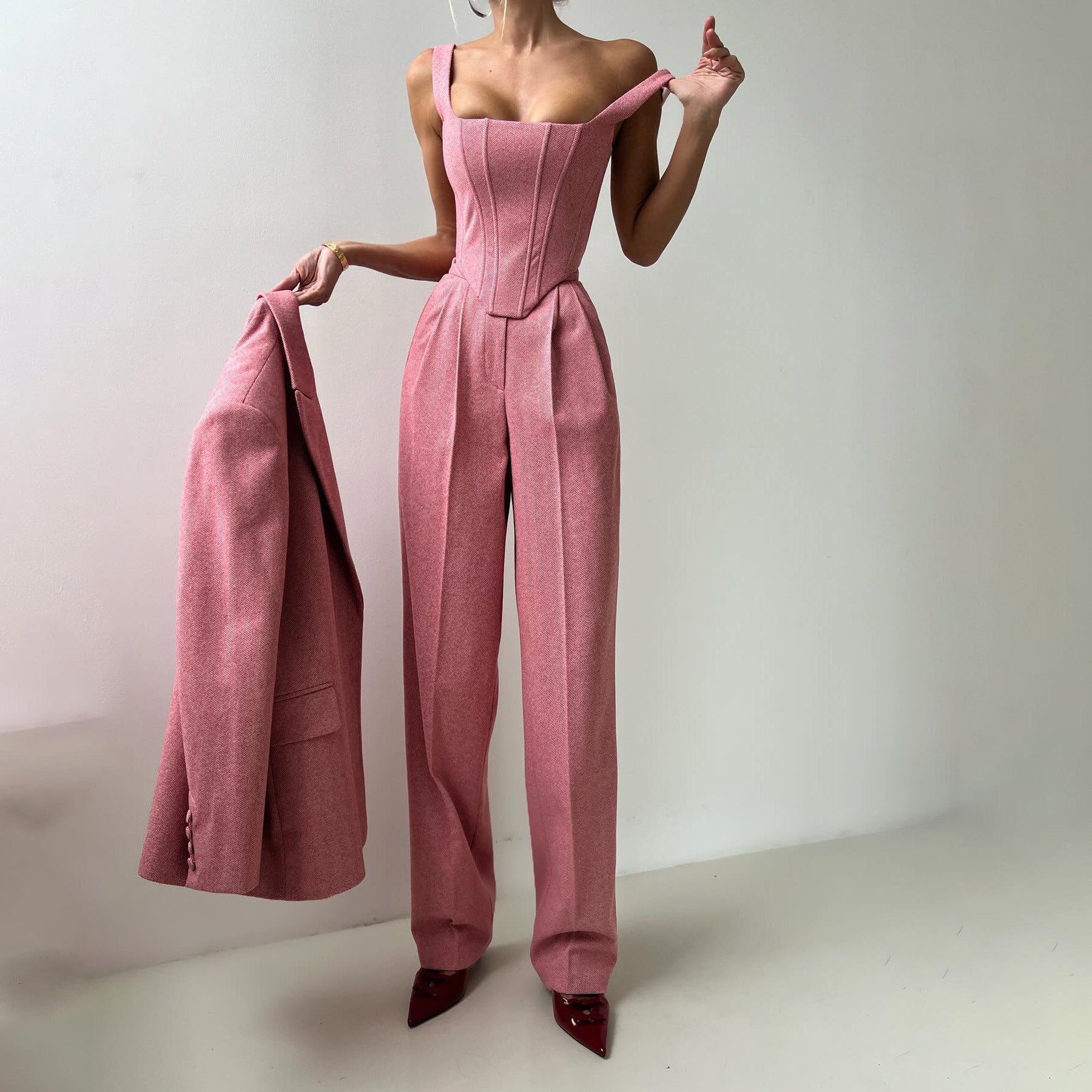Elegante 3-Delige Dames Suitset met Blazer