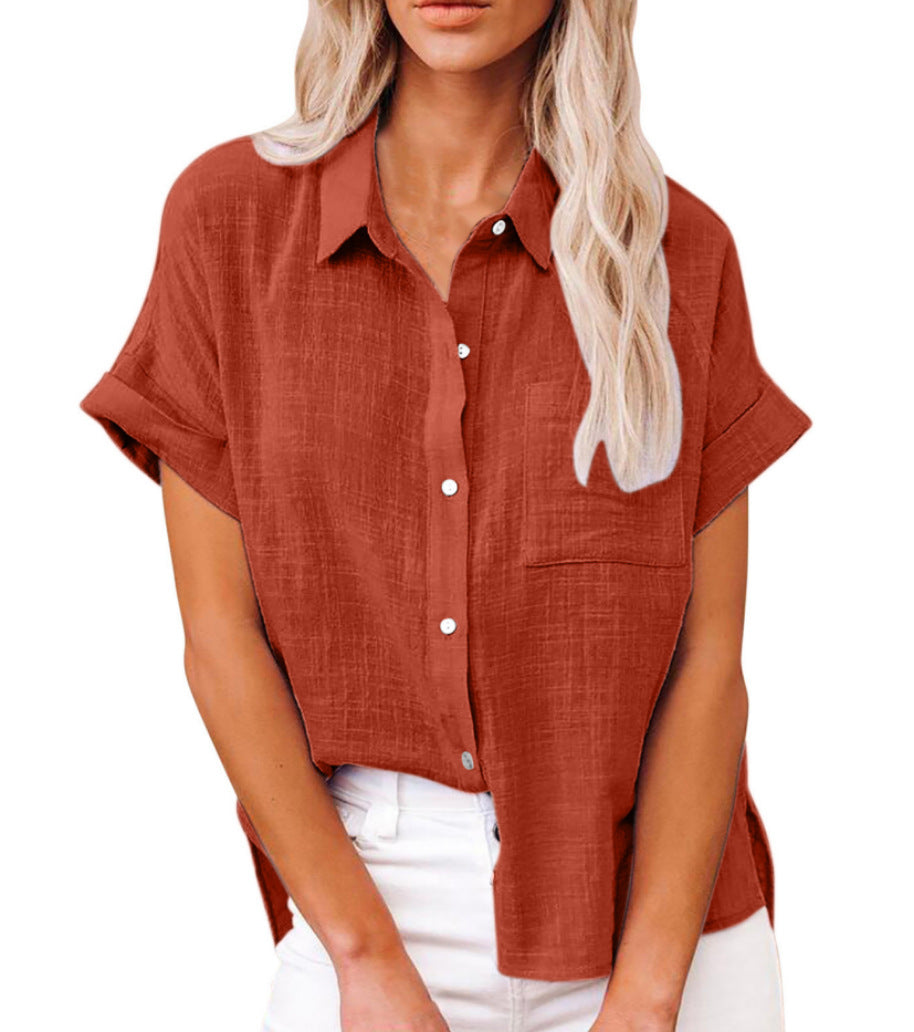 Luchtige Katoen-Linnen Blouse Dames