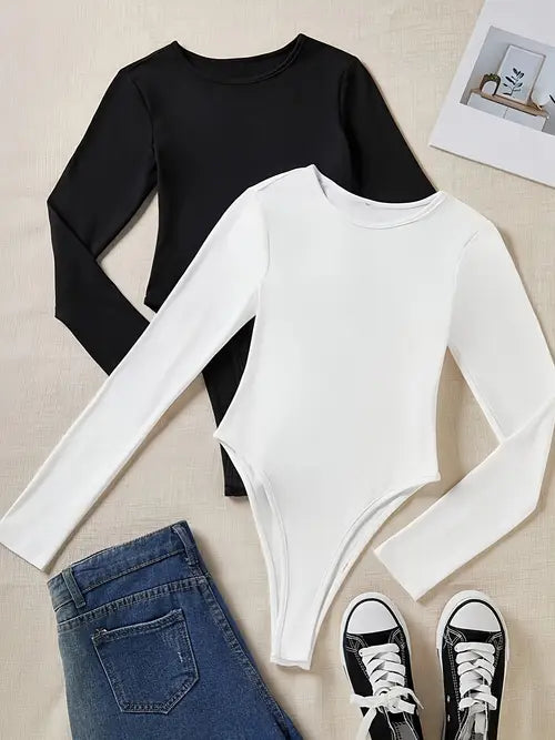 3-pack damesbodysuits met lange mouwen