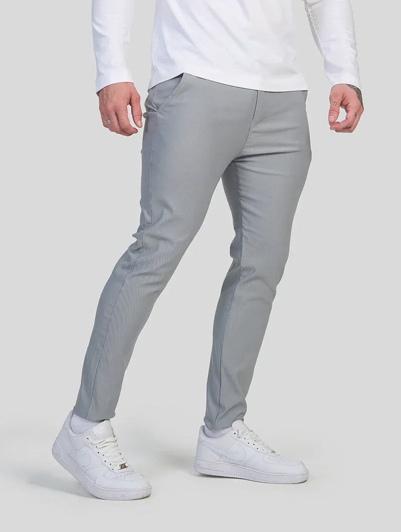 Felix Slim Fit Stretch Broek Heren - Lichtgrijs