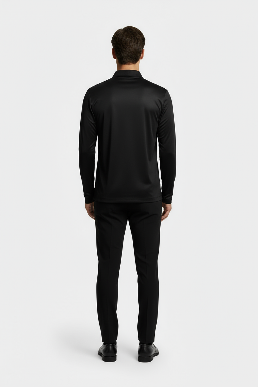 Black Longsleeve Polo